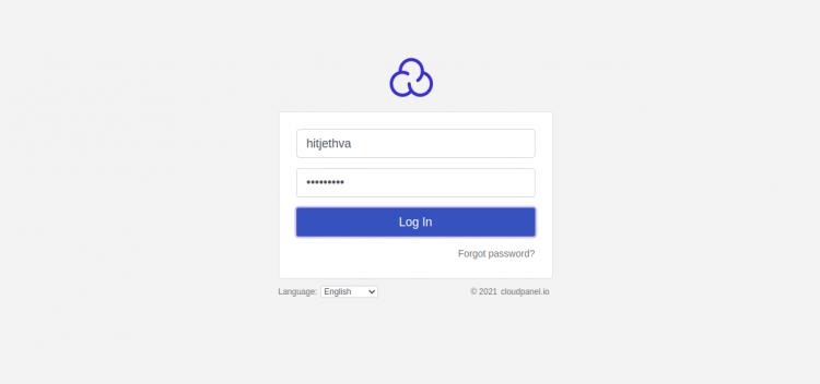 CloudPanel-Anmeldung