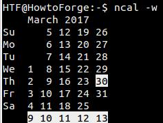 cal show wochennummer