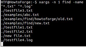 Xargs -n Schalter