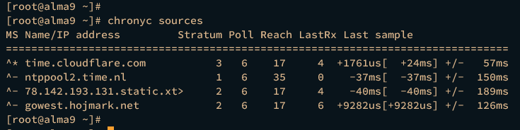 chronyc Quelle prüfen