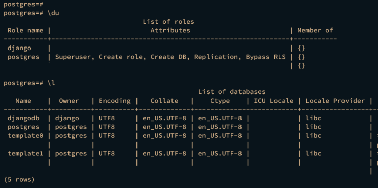 Datenbank und Benutzer prüfen