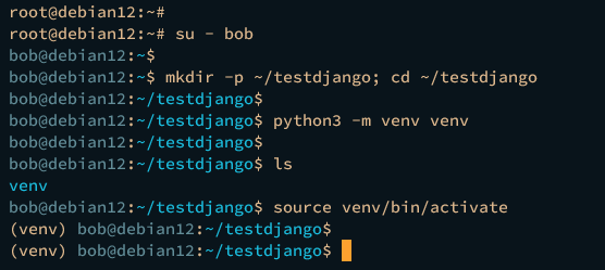 Erstellen der virtuellen Umgebung von venv
