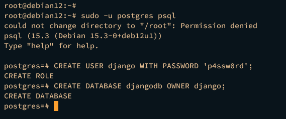 Datenbank und Benutzer anlegen