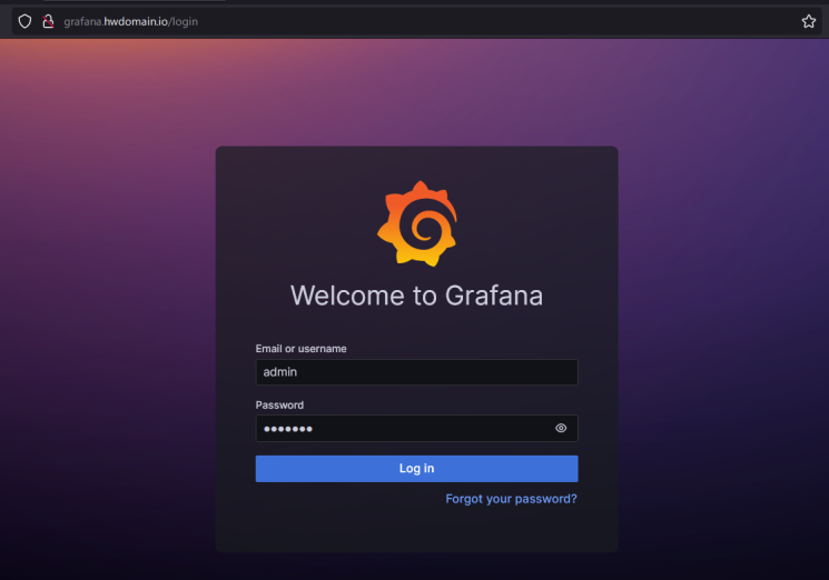 grafana Anmeldung