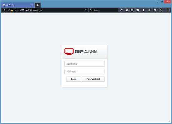 Das ISPConfig Login