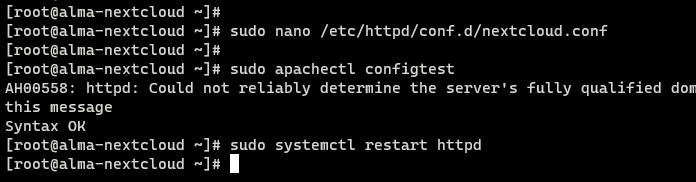 Konfiguration des virtuellen httpd-Hosts für Nextcloud