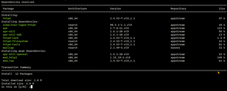 httpd Webserver installieren