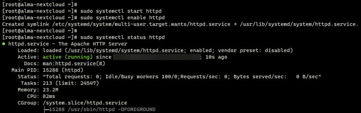 httpd-Webserver starten und verifizieren