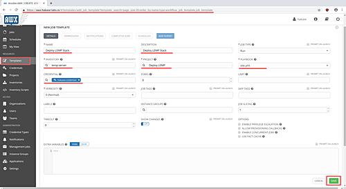 Job-Projektdetails hinzufügen