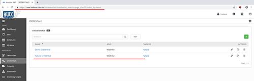 Ansible AWX-Anmeldeinformationen