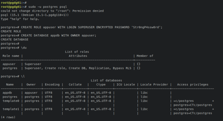 Benutzerdatenbank erstellen