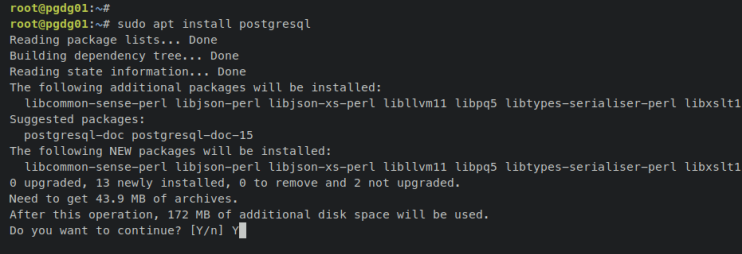 install postgresql