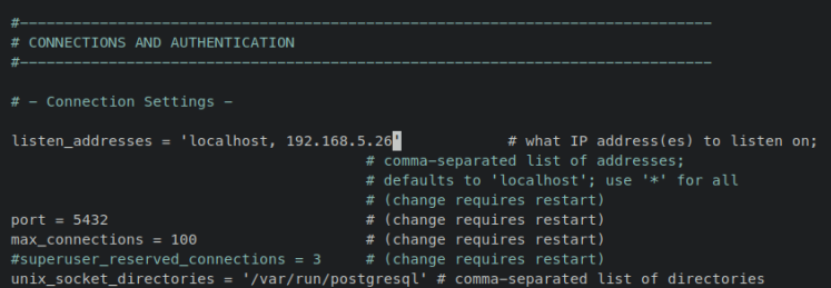 setup postgresql conf