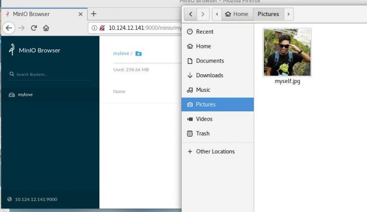 Dateien im MinIO-Behälter hinzufügen