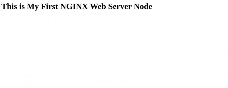 Nginx-Seite auf Knoten 1