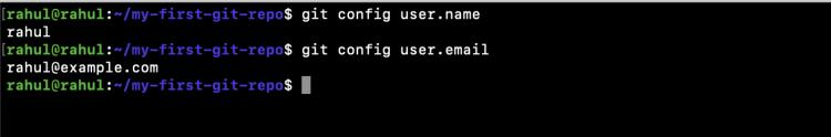 Prüfen Sie die Identität für das lokale oder aktuelle Repository