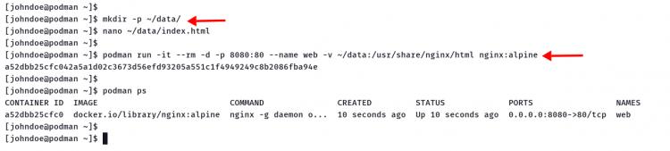 podman custom volume