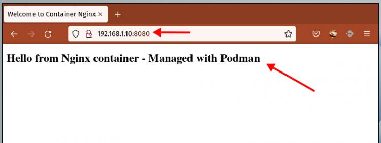 Ngix Container benutzerdefiniertes Volumen podman