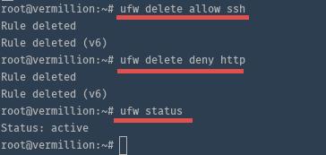 UFW Deny Befehl.