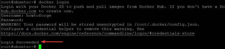 melde dich bei der Docker Hub Registry an