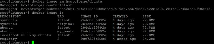 das lokale Ubuntu-Image entfernen