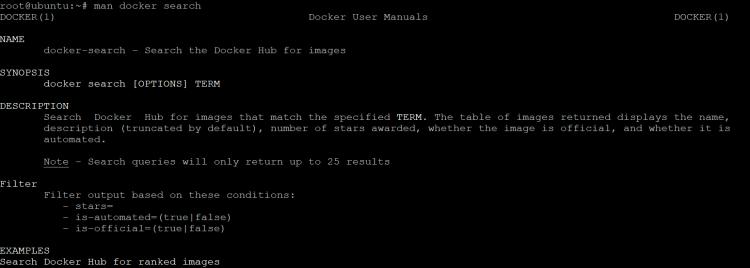 manpage docker search