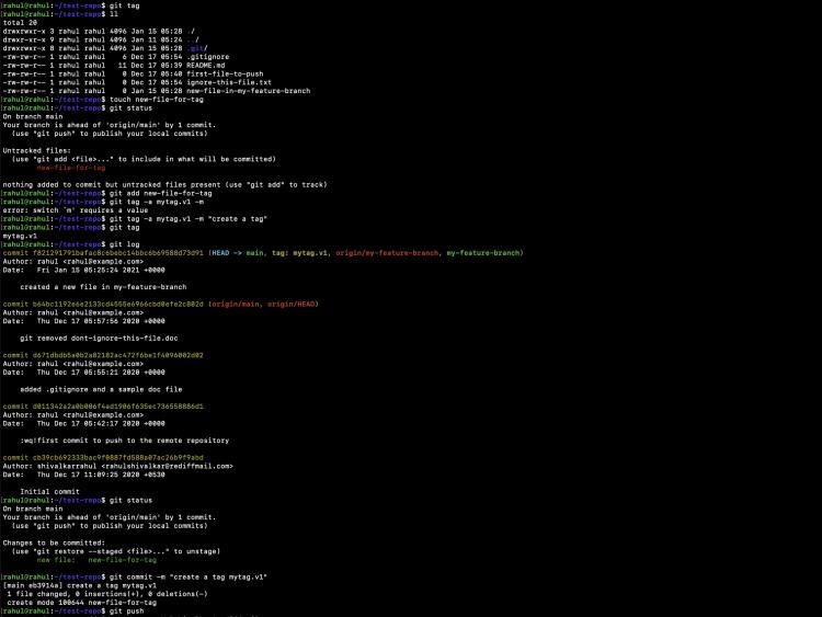 Erstellen eines Tags