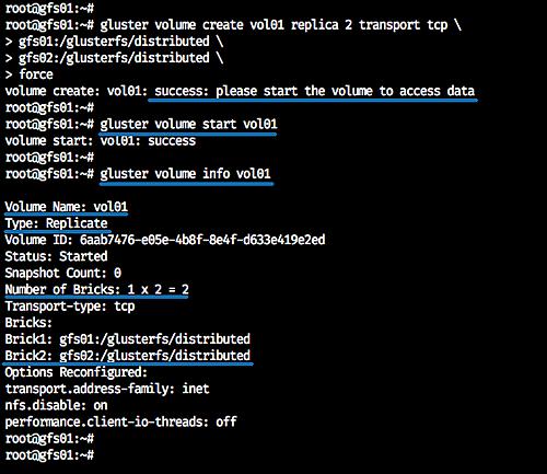 Einrichten des verteilten GlusterFS-Volumens