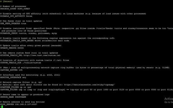 Konfiguration des Maltrail-Sensors
