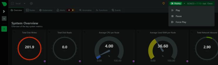 Netdata Play/Pause Taste