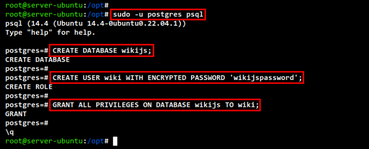 Postgresql-Datenbank erstellen