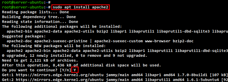 apache2 installieren