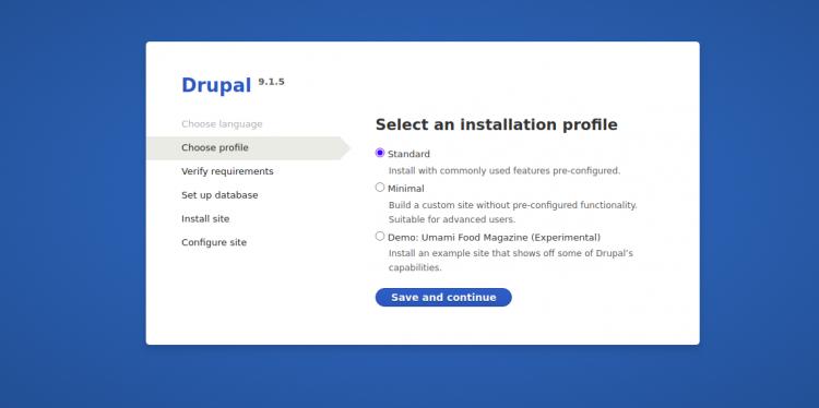 Installationsprofil auswählen