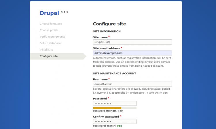 Website Konfiguration