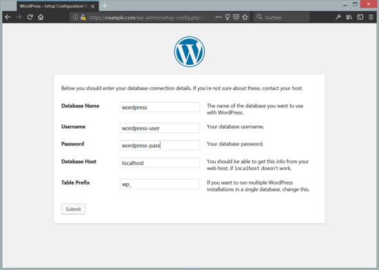 Datenbankeinstellungen