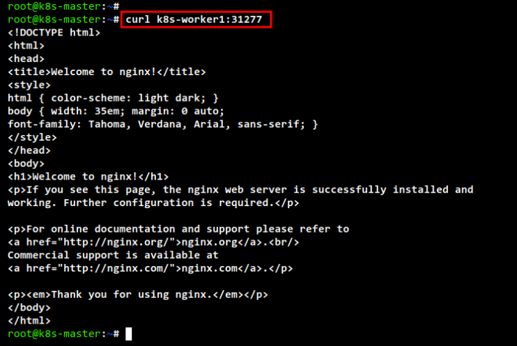 Zugriff auf nginx pod