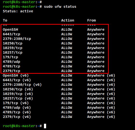 ufw firewall control plane
