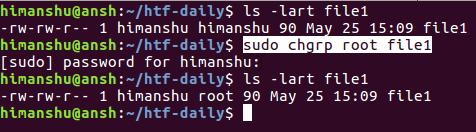 Ändern der Gruppe von Datei/Verzeichnis mit chgrp
