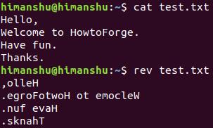 Wie der Befehl rev mit Dateien funktioniert