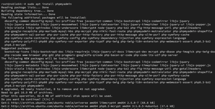 phpmyadmin installieren