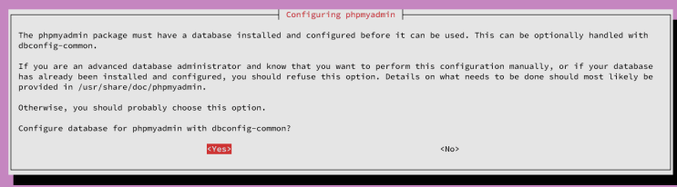db über dbconfig-common einrichten