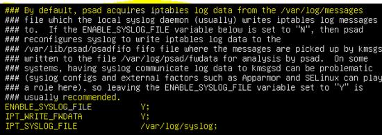 Die PSAD-Konfigurationsdatei - Log.