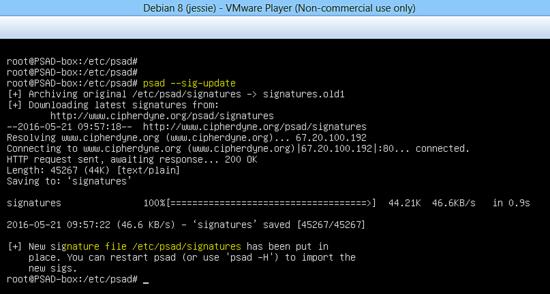 Aktualisierung der PSAD-Signatur.