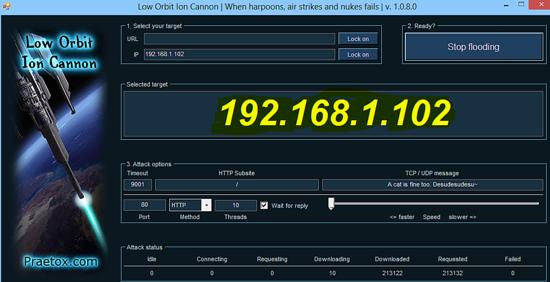 Simulieren eines DOS mit Loic