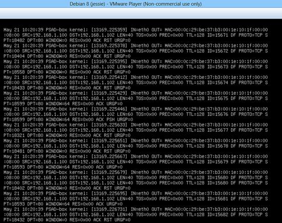 Zeigt den Traffic in syslog an.