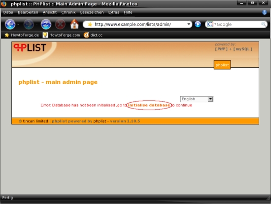 Phplist Aufsetzen