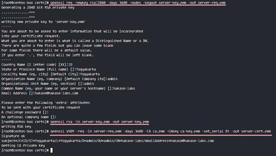 Serverzertifikat für MySQL generieren