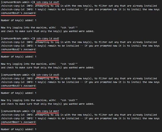 SSH-Schlüssel auf alle Knoten kopieren