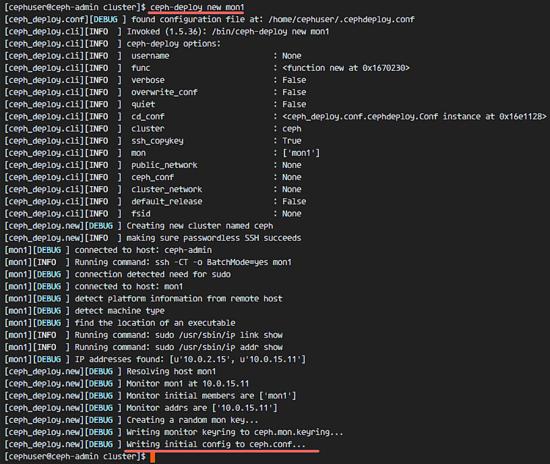 Erste Ceph Cluster-Konfiguration