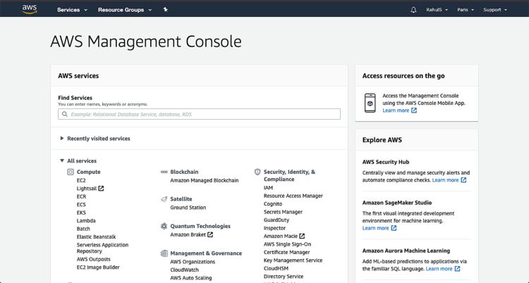 AWS Management Konsole